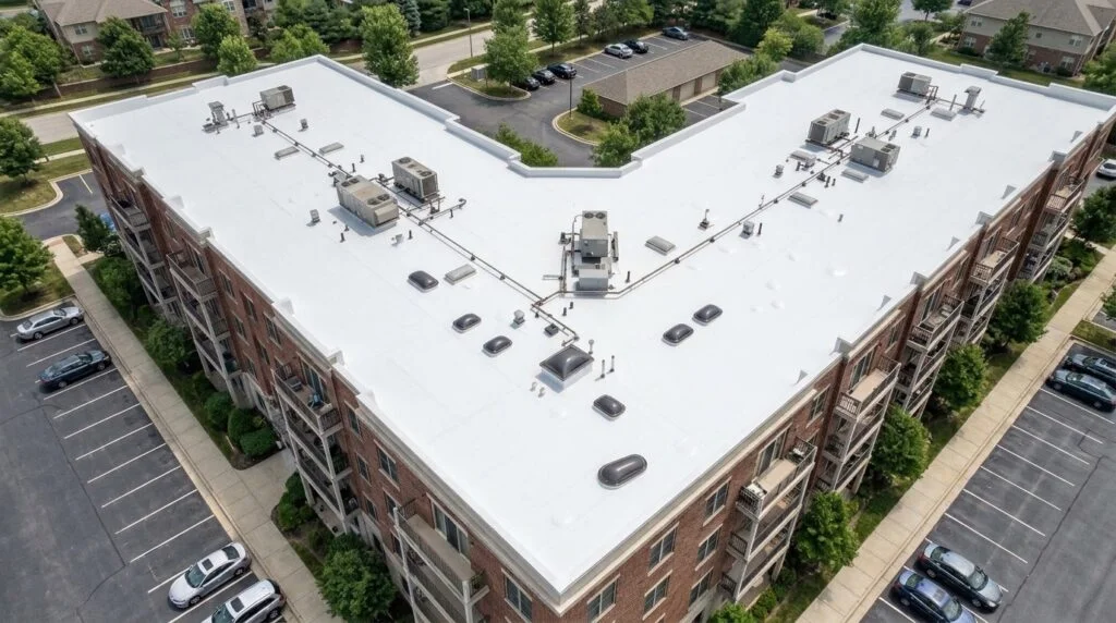 Commercial roof after work