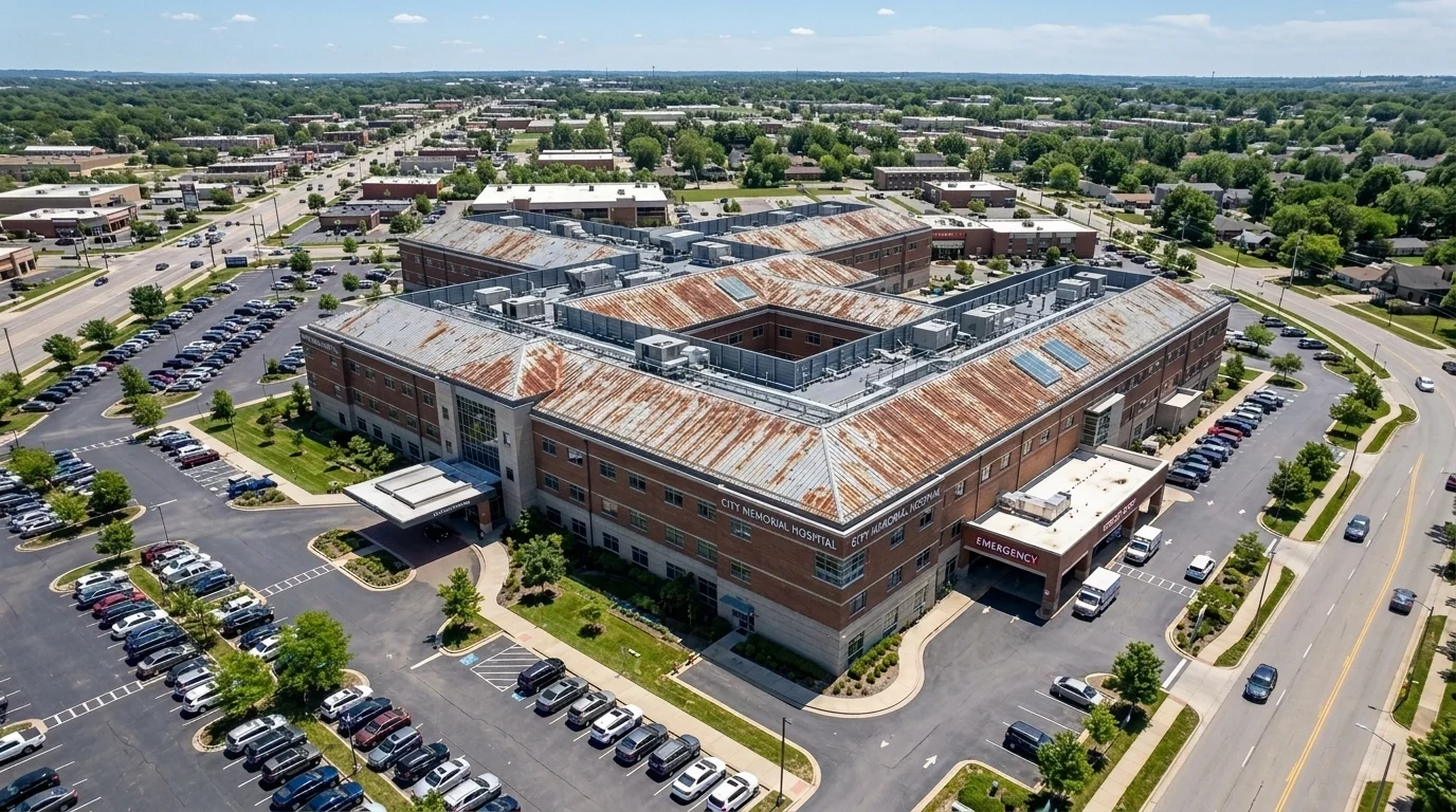 Commercial roof before replacement