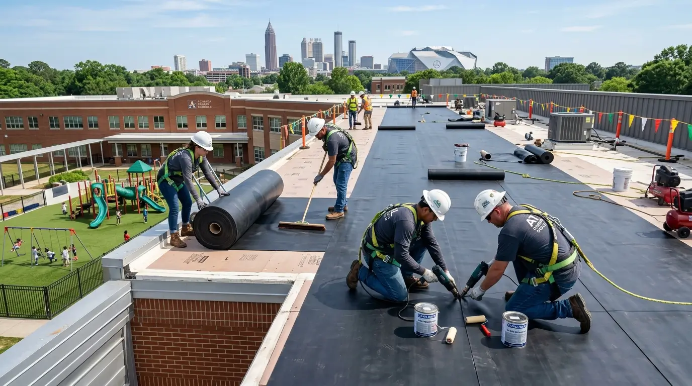 Commercial roofing installation