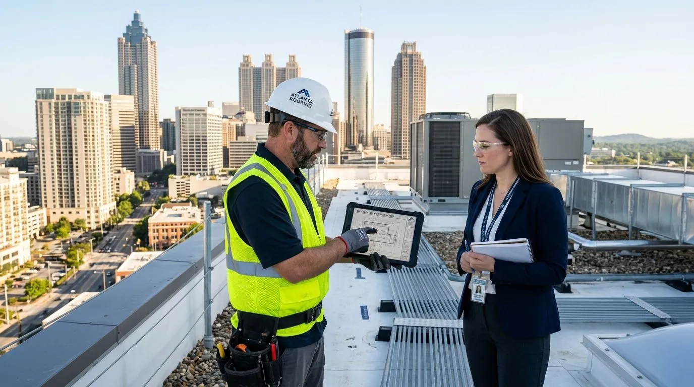 Emergency commercial roof repair in Atlanta