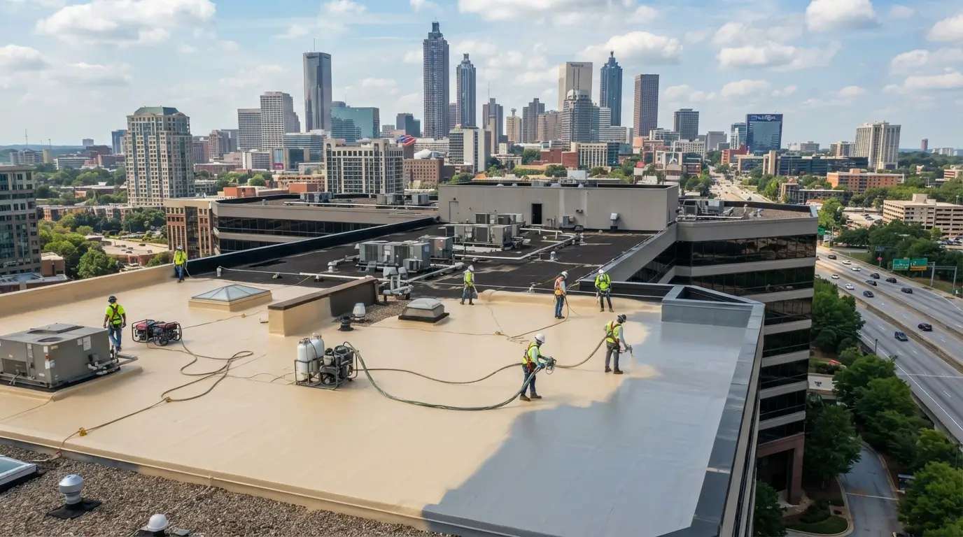 Commercial roof installation in Atlanta
