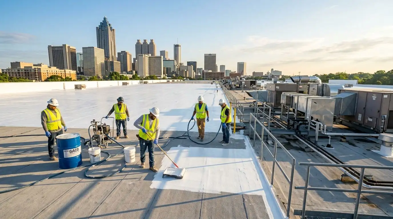 Commercial roof installation in Atlanta