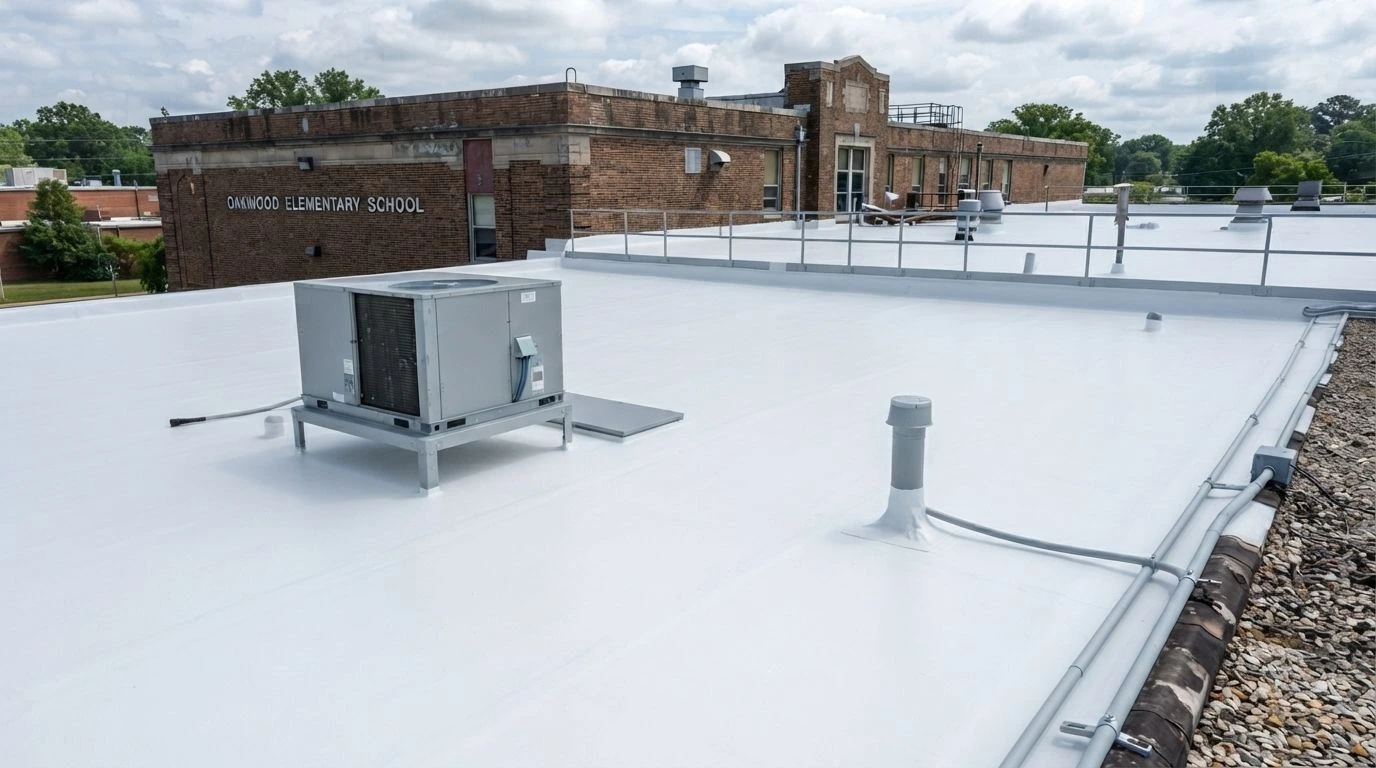 Commercial roof installation project