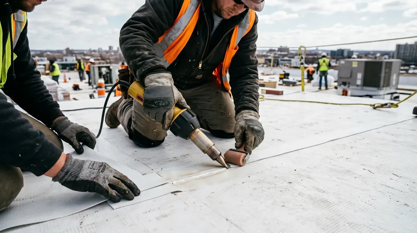 TPO commercial roofing installation in Atlanta