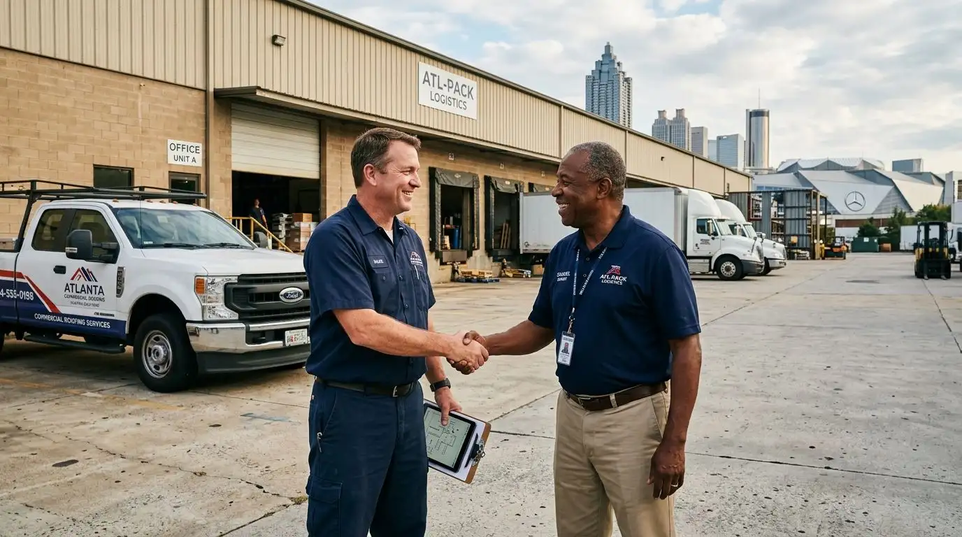Commercial roof coating work in Atlanta