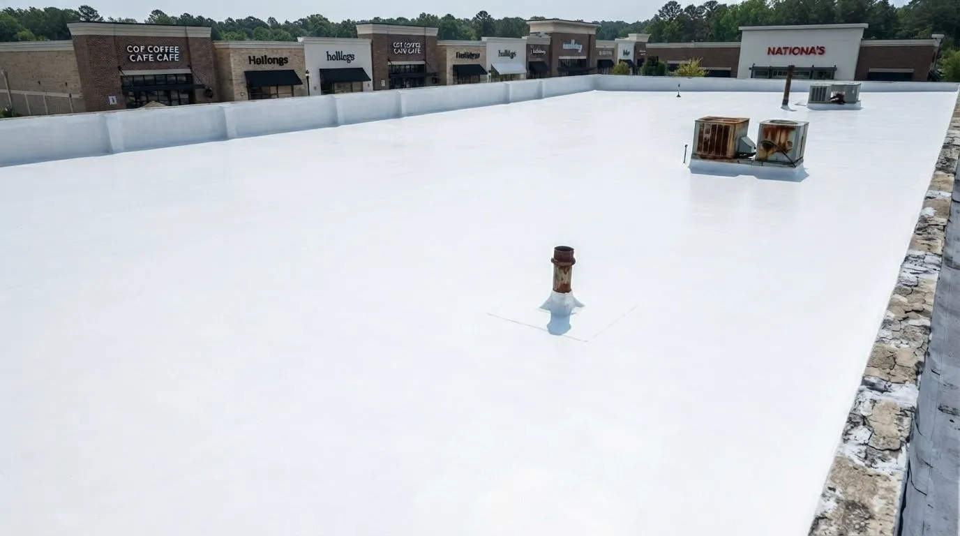 Commercial roof before coating